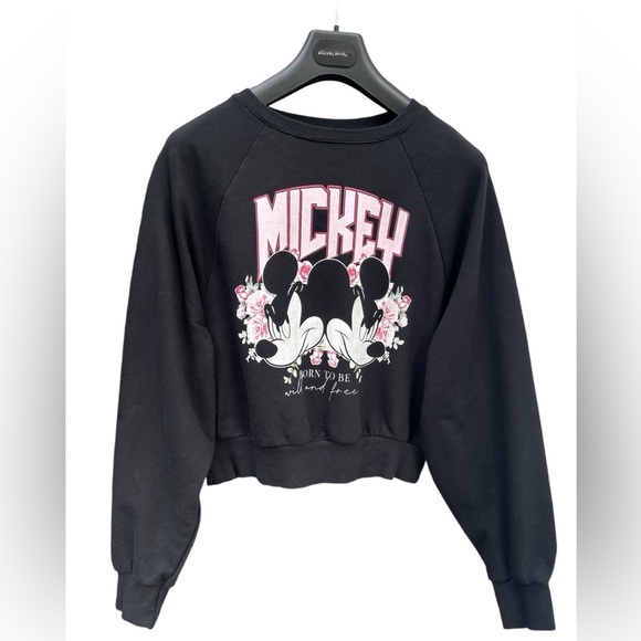 Disney RARE Mickey Mouse Sweatshirt SMALL - Born to be Wild and Free. Boxy Fit - Picture 11 of 16